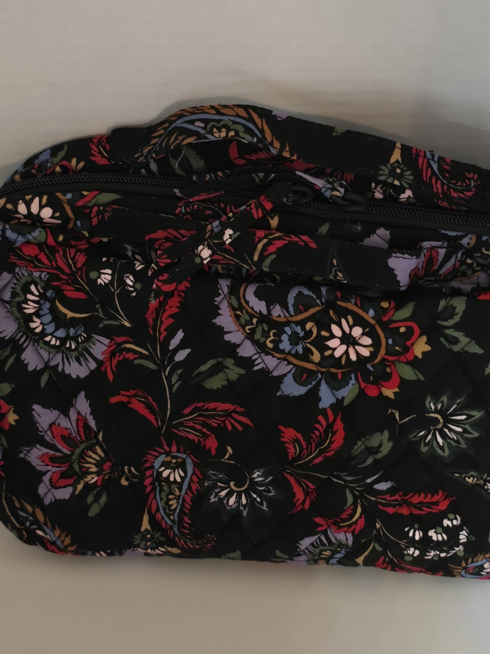 Vera Bradley Outlet Quilted Black Lay Flat Travel Organizer Venetian Paisley